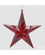 Estrella Diamante Colgante L5 D19.5 Rojo Adorno Navideño Decorativo