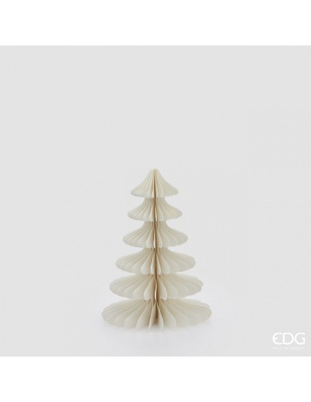 Pino Origami Blanco H25 D18.5 Adorno Navideño Minimalista
