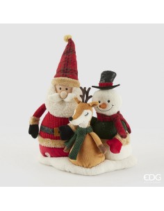 Musical Santa Reno y Muñeco de Nieve H36 Decoración Navideña con Música