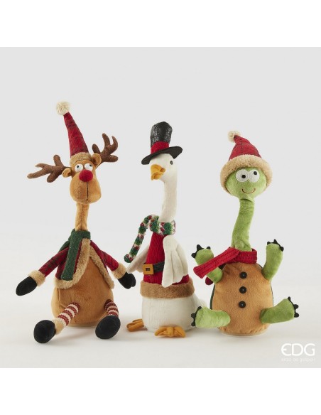 Musical Figuras Animales Navideños H38 Decoración con Música para Navidad