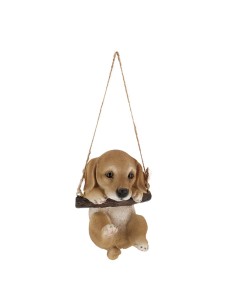 Cachorro Colgando 11x10x15,4 cm Figura Decorativa Realista para Hogar y Jardín 2