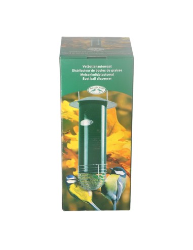 Dispensador de Bolas de Grasa Verde para Aves Silvestres en Jardín