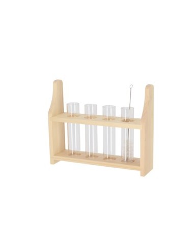 Soporte para tubos de ensayo S 24,3x6x20 cm resistente y duradero. Ideal para laboratorios y escuelas, mantiene los tubos organ