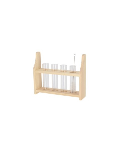 Soporte para tubos de ensayo S 24,3x6x20 cm resistente y duradero. Ideal para laboratorios y escuelas, mantiene los tubos organ