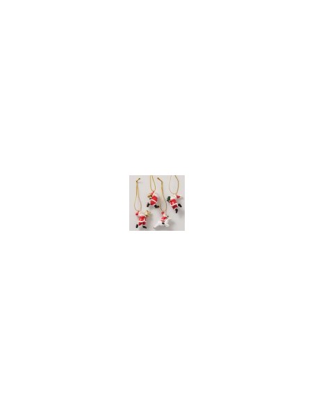 Adorno colgante Santa Levy rojo L5cm H6cm | Decoración navideña clásica