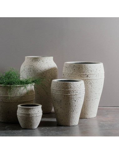 Tinaja Erica 51x74 cm Blanco Decorativa Resistente para Jardín y Hogar