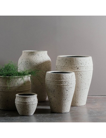 Tinaja Erica 51x74 cm Blanco Decorativa Resistente para Jardín y Hogar