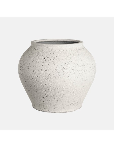 Tinaja Paula 37x32cm Blanco Mate | Macetero Compacto y Versátil para Interior y Exterior