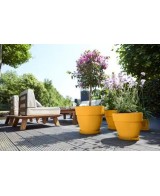 Plato Loft Redondo 14cm Ocre  Protección y Estilo para Macetas | Endanea Garden
