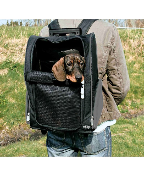 Trolley Mochila para Perro Nylon 32x45x25 cm | Transporte Cómodo y Seguro