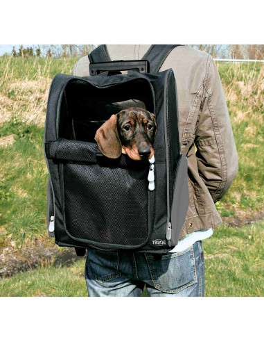 Trolley Mochila para Perro Nylon 32x45x25 cm | Transporte Cómodo y Seguro