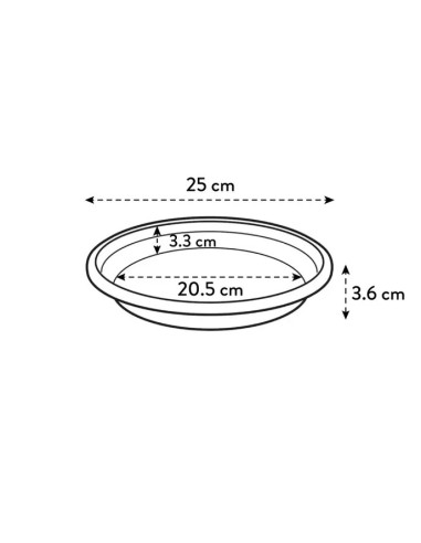 Plato Redondo Universal 25 cm Terra  Soporte resistente y elegante para macetas