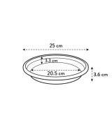 Plato Redondo Universal 25 cm Terra  Soporte resistente y elegante para macetas

