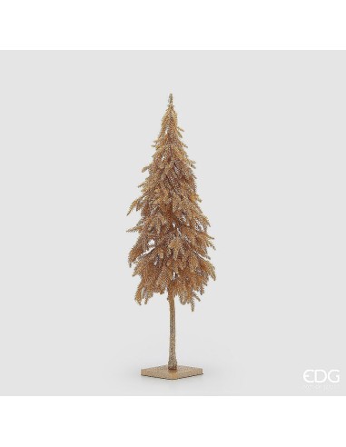 Pino Brillante Artificial con Base H76 Oro Decoración Navideña Elegante