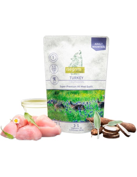 Sobre Perro Pavo 410g Alimento Completo Natural para Perros