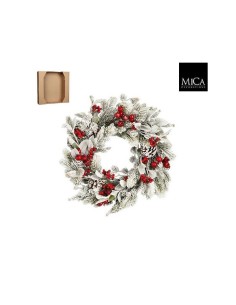 Corona Belfort Nevada Verde 11x40 cm Decoración Navideña Artificial