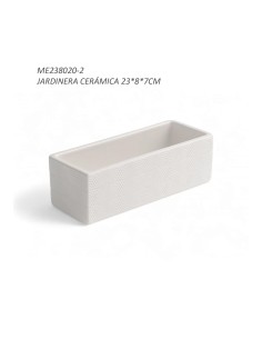 Jardinera Cerámica 23x8x7cm para Plantas Pequeñas y Suculentas