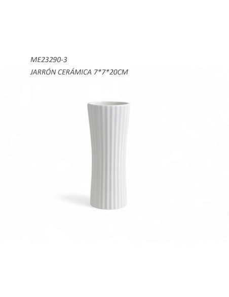 Jarrón Cerámica 7x7x20cm Elegante y Versátil para Decoración