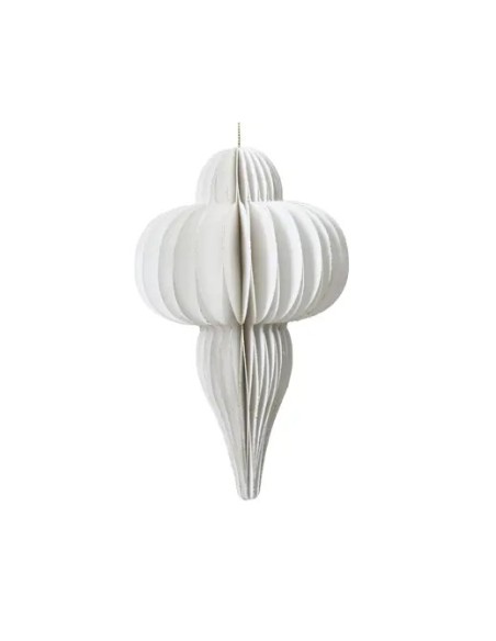 Adorno de Papel Blanco 9x15 cm Decoración Navideña Elegante