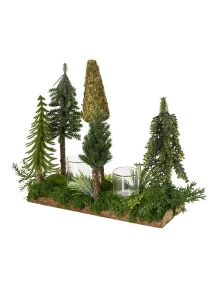Mesa Portavelas Verde 10x30x29 cm - Decoración Funcional y Estilo para Hogar