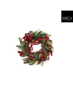Corona Norah Roja H11xD40 cm - Decoración Navideña y de Temporada | Endanea Garden