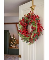Corona Norah Roja H11xD40 cm - Decoración Navideña y de Temporada | Endanea Garden