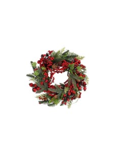 Corona Norah Roja H13xD50 cm - Decoración Navideña Elegante | Endanea Garden 2