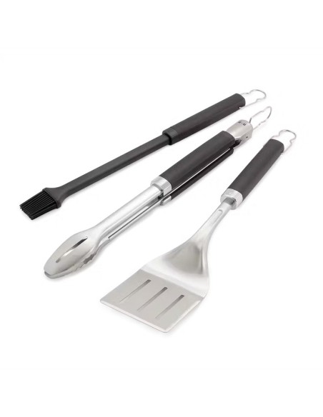 Juego de Pinza, Espátula y Pincel Weber  Herramientas para Parrilla