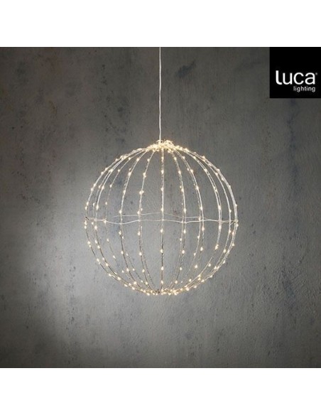 Bola de luces 260LED 40 cm blanca con temporizador para decoración interior y exterior