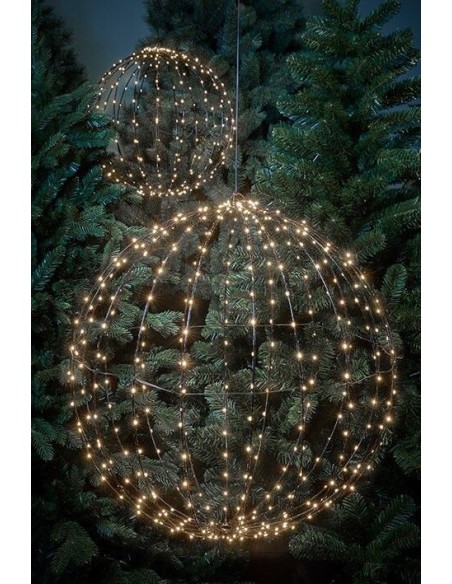 Bola de luces 260LED 40 cm blanca con temporizador para decoración interior y exterior