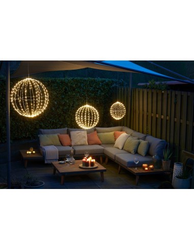 Bola de luces 260LED 40 cm blanca con temporizador para decoración interior y exterior