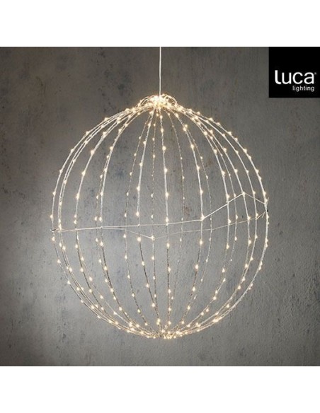 Bola de luces 400LED 60 cm blanca con temporizador para decoración interior y exterior