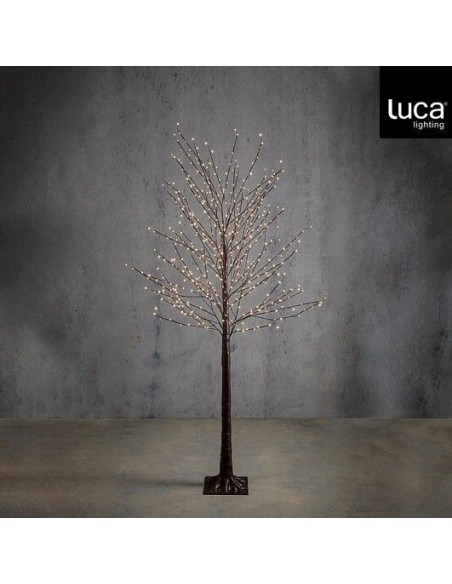 Árbol de luces 576LED marrón con temporizador para decoración interior y exterior