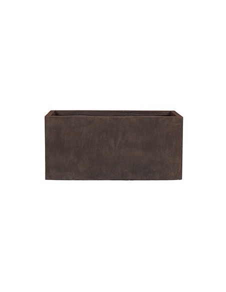 JARDINERA RECTANGULAR SEMI ALTA 60X22X30CM OXIDO RUSTICO