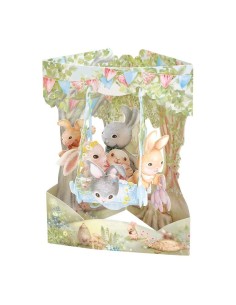 Postal Swing Conejos al Barco | Tarjeta decorativa original y encantadora  Endanea Garden