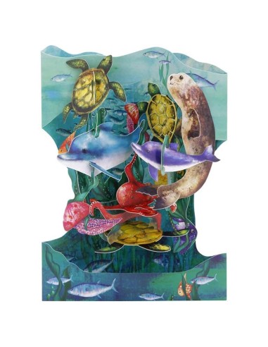 Postal Swing Mundo Marino | Tarjeta decorativa con diseño marino  Endanea Garden