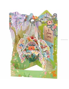 Postal Swing Canasta de Flores tarjeta decorativa para regalo colección y decoración