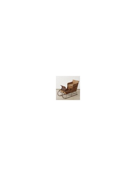Trineo de Madera Reciclada 72cm Natural | Decoración Navideña Rústica y Sostenible