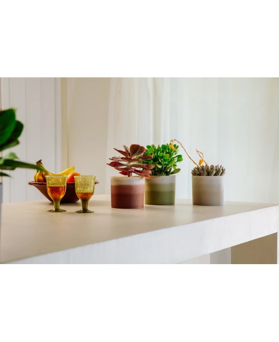 Maceta Redonda 14 cm Marrón Cedro Degradado | Endanea Garden