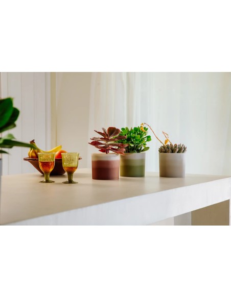 Maceta Redonda 18 cm Marrón Cedro Degradado | Endanea Garden