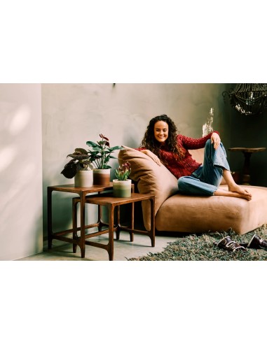 Maceta Redonda 18 cm Beige Arenaria Degradado | Endanea Garden