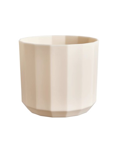 Maceta Facet Redonda 17 cm Rosa Almendra Diseño Moderno y Elegante