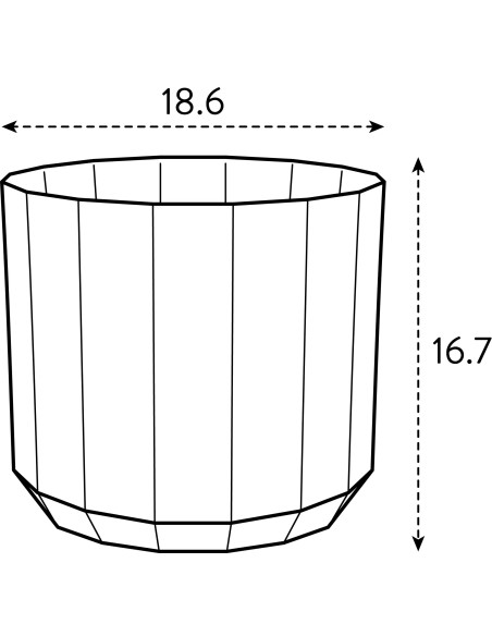 Maceta Facet Redonda 19 cm Rosa Almendra Diseño Moderno y Elegante