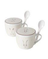 Taza Porcelana Jumbo Montañas 600ml Marrón y Blanco | Endanea Garden
