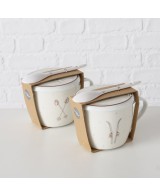 Taza Porcelana Jumbo Montañas 600ml Marrón y Blanco | Endanea Garden