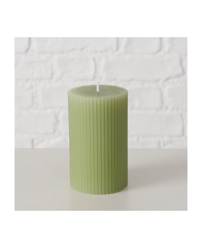 Vela Pilar Classic 10cm Verde  Decoración Interior Acogedora y Elegante