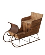 Trineo de Madera Reciclada 72cm Natural | Decoración Navideña Rústica y Sostenible