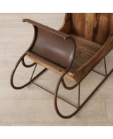 Trineo de Madera Reciclada 72cm Natural | Decoración Navideña Rústica y Sostenible