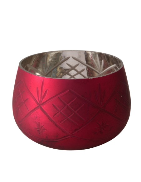 Windlight Velva Cristal Lacado Rojo 8 cm | Decoración Elegante | Endanea Garden