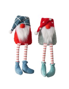 Figura Gnomo Santa 30 cm | Decoración Navideña Interior y Exterior | Endanea Garden